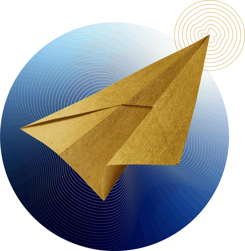 gold paper plane